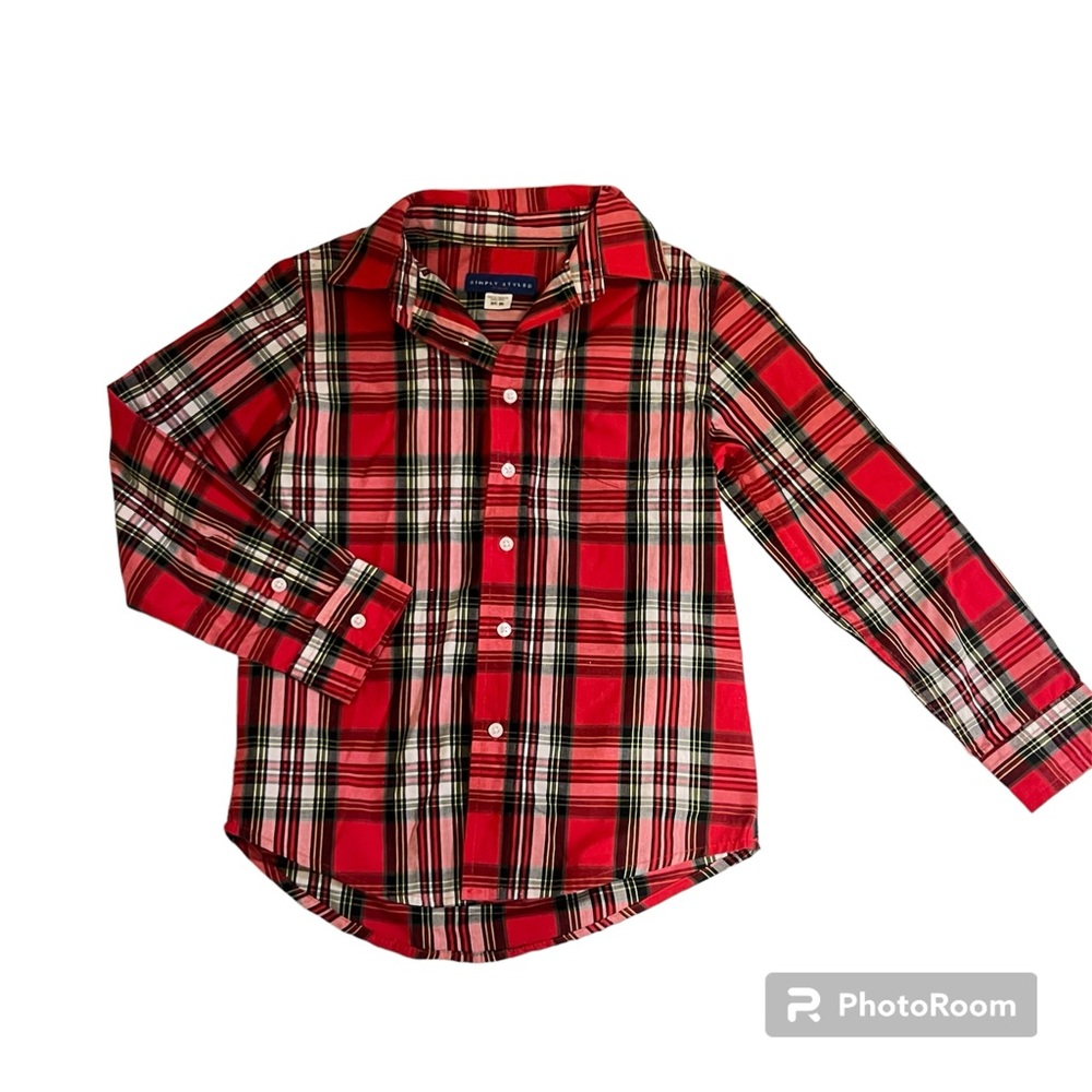 Simply Styled Red Plaid Long Sleeve Button Up Shirt